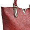 V ACCENT QUILTED SOFT TOUCH TOTE BAG