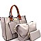 V3-6747-LP Turn-Lock Studded Two-Tone 4 in 1 Large Tote Value SET