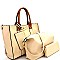 V3-6747-LP Turn-Lock Studded Two-Tone 4 in 1 Large Tote Value SET