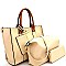 V3-6747-LP Turn-Lock Studded Two-Tone 4 in 1 Large Tote Value SET