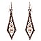 VE1684-LP Rhinestone Plastic Pearl Geometric Diamond Open-cut Fish Hook Earring