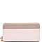 W8005-LP Color Block Single Zip-Around Wristlet Wallet