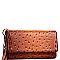 Ostrich Embossed Versatile Cellphone Holder Wristlet Wallet