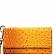 Ostrich Embossed Versatile Cellphone Holder Wristlet Wallet