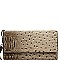 Ostrich Embossed Versatile Cellphone Holder Wristlet Wallet