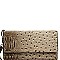 Ostrich Embossed Versatile Cellphone Holder Wristlet Wallet