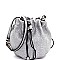 WE0023-LP Textured Metallic Touch Drawstring Bucket Bag