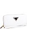 Triangle Logo Zip-around Slim Wristlet Wallet