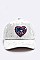 Beaded Heart Patch Velour Cap LA-EMH0927Q