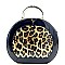 Patent Leopard Print Round Shape Satchel