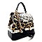 Bottom Compartment Patent Leopard Satchel Bag