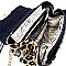 Bottom Compartment Patent Leopard Satchel Bag