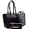 WM305-LP Metal Handel Inner Bag 3 in 1 Tote SET with Clutch