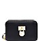 WP1207-LP Padlock Accent Small Double Zipper Wristlet Wallet