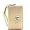 WP1207-LP Padlock Accent Small Double Zipper Wristlet Wallet