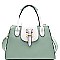 WS1112-LP Hardware Accent Two-Tone Flap Satchel