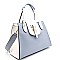 WS1112-LP Hardware Accent Two-Tone Flap Satchel