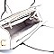 WS1112-LP Hardware Accent Two-Tone Flap Satchel
