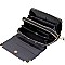 Pinstripe Print Double Zip-Around Wallet MH-WT303F
