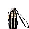 Pinstripe Print Double Zip-Around Wallet MH-WT303F