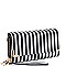 Pinstripe Print Double Zip-Around Wallet MH-WT303F