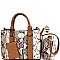 TURN-LOCK SNAKE PRINT 2 IN 1 SATCHEL