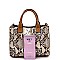 TURN-LOCK SNAKE PRINT 2 IN 1 SATCHEL