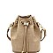 TWO WAY DRAWSTRING BUCKET SATCHEL SHOULDER BAG