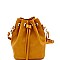 TWO WAY DRAWSTRING BUCKET SATCHEL SHOULDER BAG