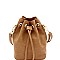 TWO WAY DRAWSTRING BUCKET SATCHEL SHOULDER BAG