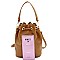 TWO WAY DRAWSTRING BUCKET SATCHEL SHOULDER BAG