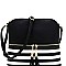 Stripe Print Tassel Front Pocket Cross Body