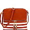 Stripe Print Tassel Front Pocket Cross Body