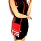 Stripe Print Tassel Front Pocket Cross Body
