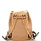 Chain Accent Flap Medium Fashion Backpack XB2302-L