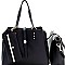 Bow Accent Twin Shopper Tote SET MH-XB4108T- RESTOCKED