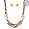 XS0776-LP Glass Bead Wire Wrap Handmade Metal Statement Necklace SET