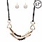 XS0776-LP Glass Bead Wire Wrap Handmade Metal Statement Necklace SET