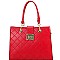 Stylish Faux-Leather Quilted Structured Tote MH-XX7169