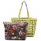 Laser Cut See Thru Shopper & Leopard Flower Crossbody 2-in-1 Set