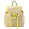 Straw Neon Trimmed Backpack