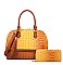 2-in-1 Crocodile Skin Dome Satchel Wallet Set