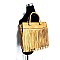 Leather Like Fringed Fashion Tall Tote