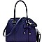 Heart Pattern Checker Bow Accent Satchel Wallet SET  MH-YF7149W