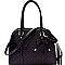 Heart Pattern Checker Bow Accent Satchel Wallet SET  MH-YF7149W