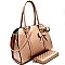 Heart Pattern Checker Bow Accent Satchel Wallet SET  MH-YF7149W