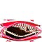 Heart Pattern Checker Bow Accent Satchel Wallet SET  MH-YF7149W