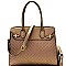 Heart Pattern Checker Structured Satchel Wallet SET MH-YF7153W