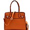 Heart Pattern Checker Structured Satchel Wallet SET MH-YF7153W
