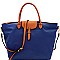 Fashionable Two-Tone Nylon 2-Way Large Tote MH-YL19212